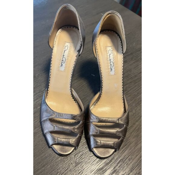 Oscar de la Renta Shoes - OSCAR DE LA RENTA METALLIC BRIDAL SHOE 39 9